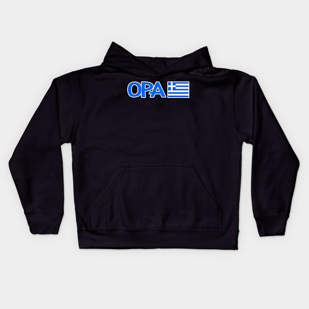 Opa Greek Flag Kids Hoodie by Jakavonis